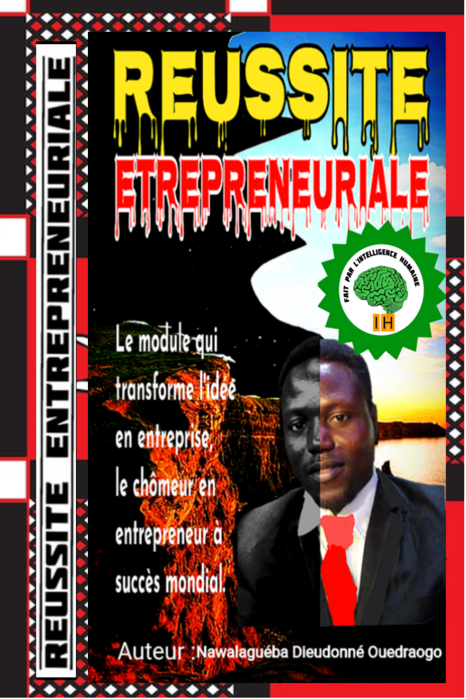 couverture du livre richesse entrepreneurial. Cette couverture est ecrite en lettre baignante mais avec la particularité de faute grammaticale. Au lieu «entrepreneuriale», il est écrit«etrepreneurial». C'est un concepte qui invite à être preneur c'est à dire, de saisir l'opportunité. 
